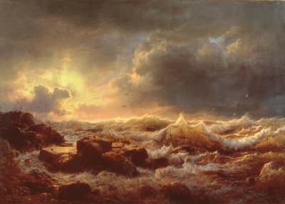 片付け-1847年、シチリア島の海岸 作： Andreas Achenbach